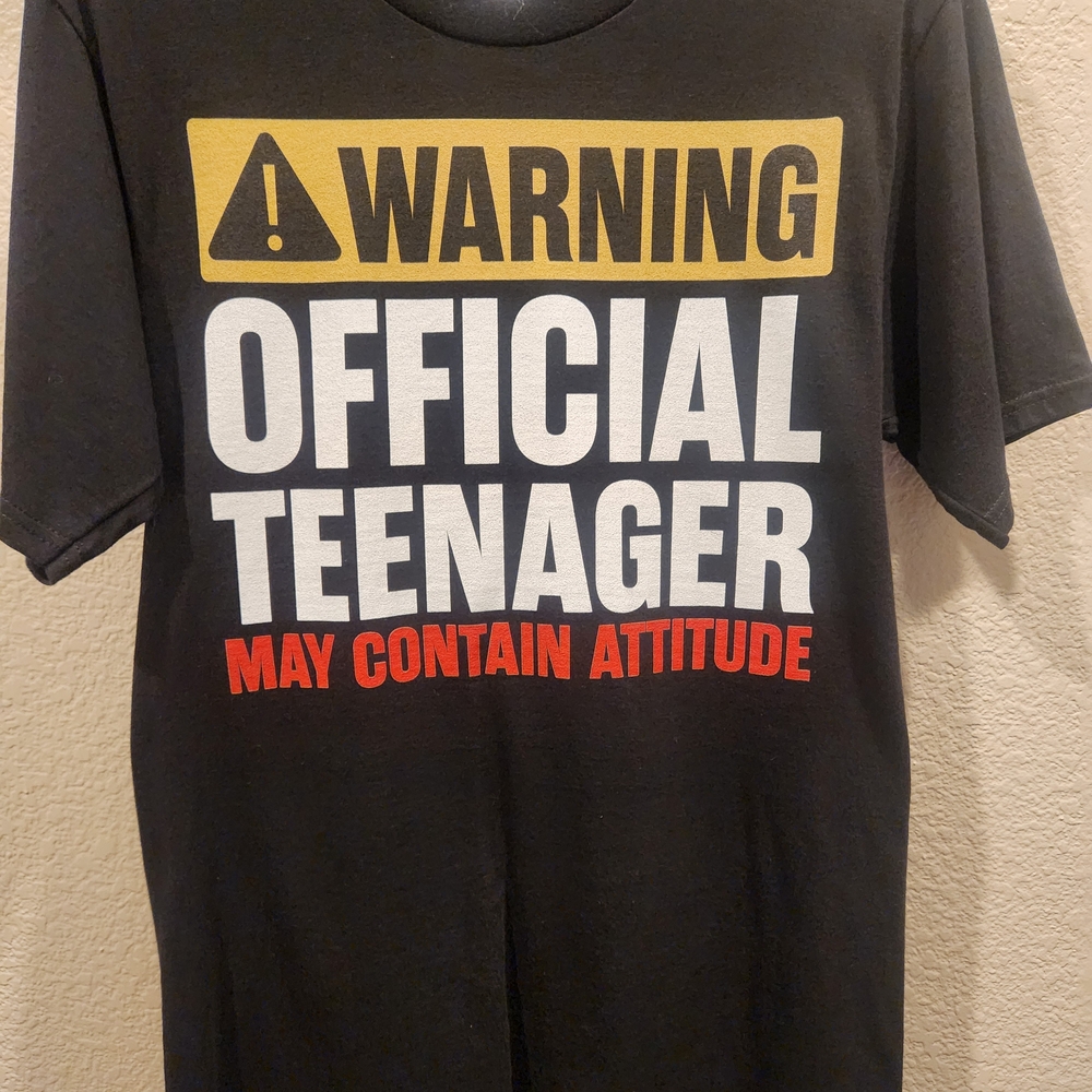 Warning Official Teenager Black Graphic Tee